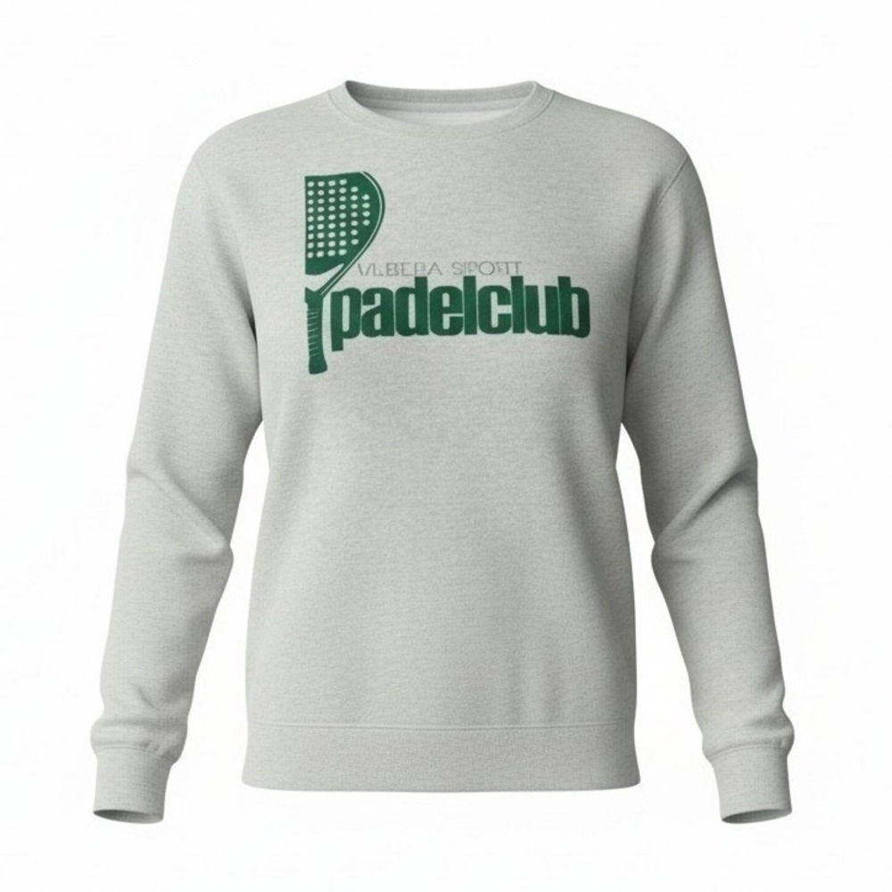 XS Women's Tennis Pullover Crew Club Grey Sweatshirt Graphic Heather Gray Preppy